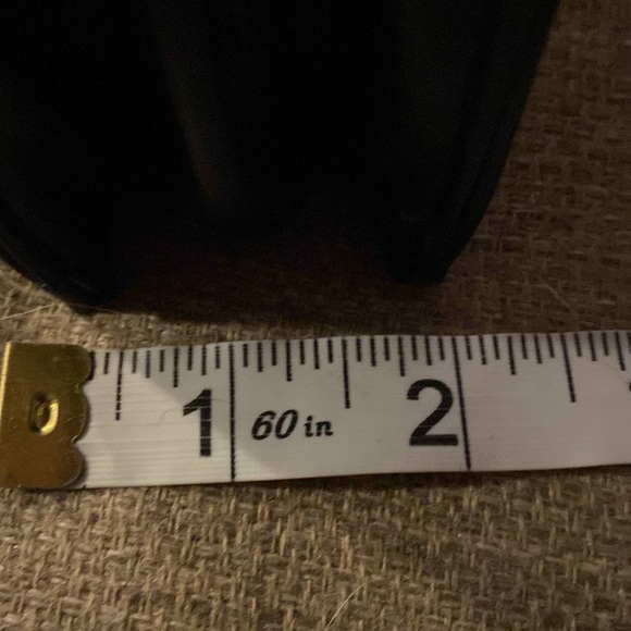 Black leather chain shoulder bag purse clutch handbag wristlet gold - Picture 5 of 5